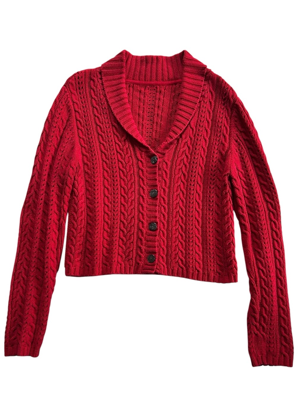 Y2K Cable Knit Tommy Hilfiger Cardigan Sweater Preppy Old Money Academia